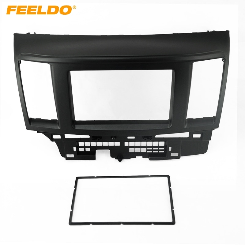 FEELDO ڵ 2DIN Refitting   DVD   г Fascia Frame adapter for Mitsubishi Fortis & Lancer Black/Silver